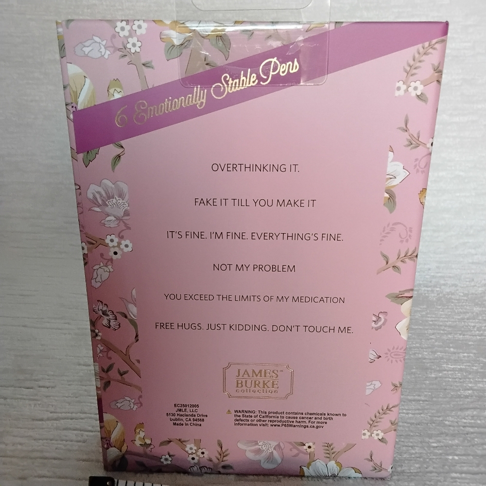Pen set with funny Emotion sayings, qty 6, James Burke Ready to Wrap And Gift - Picture 3 of 4